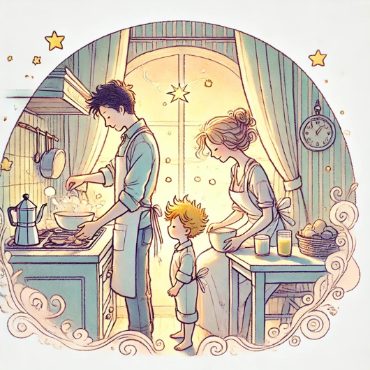 enfants-et-parents-utilisant-un-tableau-des-taches-familiales
