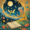 Enfant qui lit une histoire du soir entouré de fées et d’étoiles
