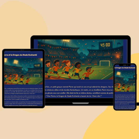 Lecture d'une histoire personnalisée sur tablette, ordinateur et mobile via Little Story Planet